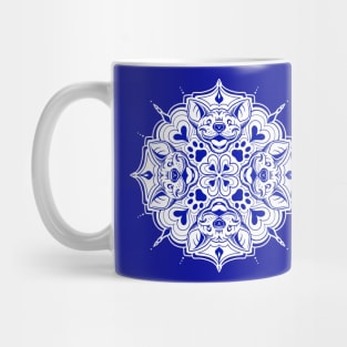 Delft Blue Frenchie Mandala Mug